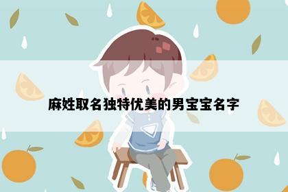 麻姓取名独特优美的男宝宝名字