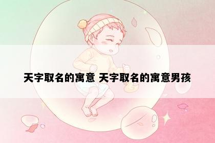 天字取名的寓意 天字取名的寓意男孩