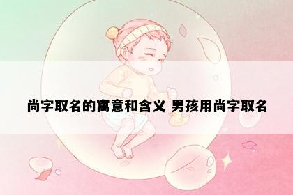 尚字取名的寓意和含义 男孩用尚字取名