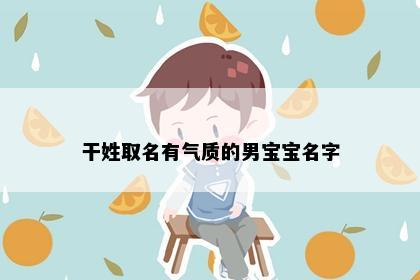 干姓取名有气质的男宝宝名字