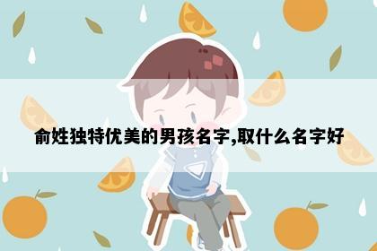 俞姓独特优美的男孩名字,取什么名字好