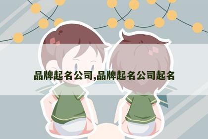 品牌起名公司,品牌起名公司起名