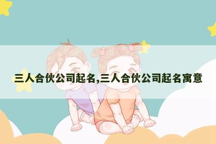 三人合伙公司起名,三人合伙公司起名寓意