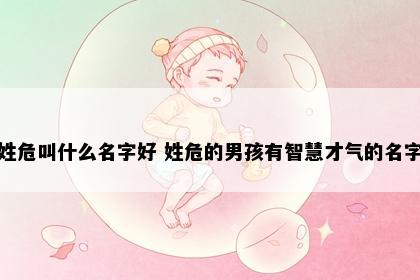 姓危叫什么名字好 姓危的男孩有智慧才气的名字